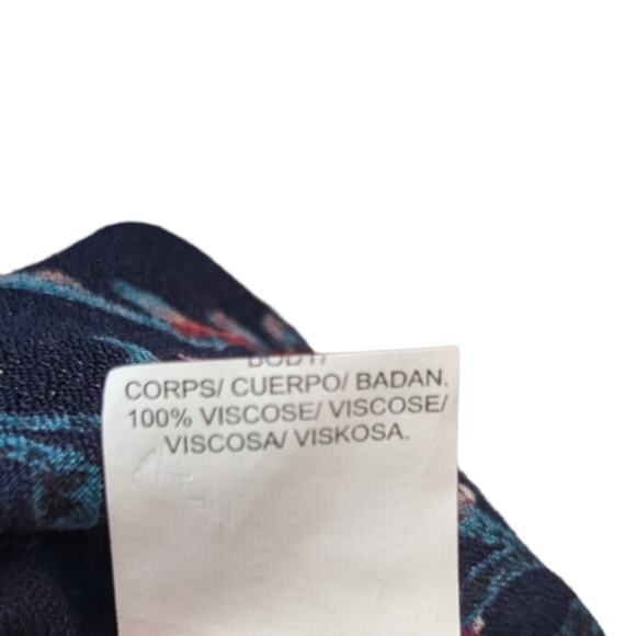 Lucky Brand floral popover necktie blouse with tassels - Picture 6 of 6